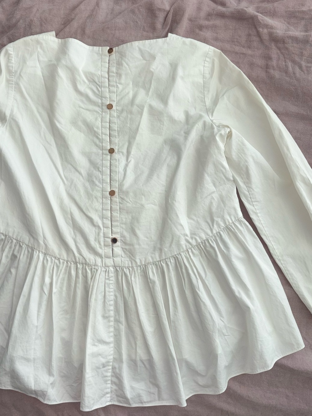 Tibi 100% Cotton Peplum Top